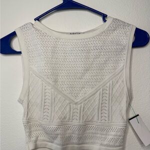 Aritzia White Cropped Ribbed Tank Top